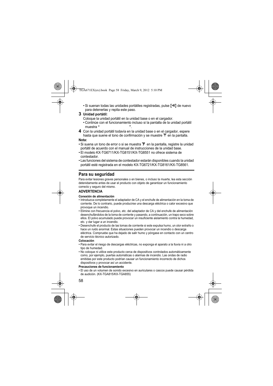 Panasonic KXTGA671EX User Manual | Page 58 / 84