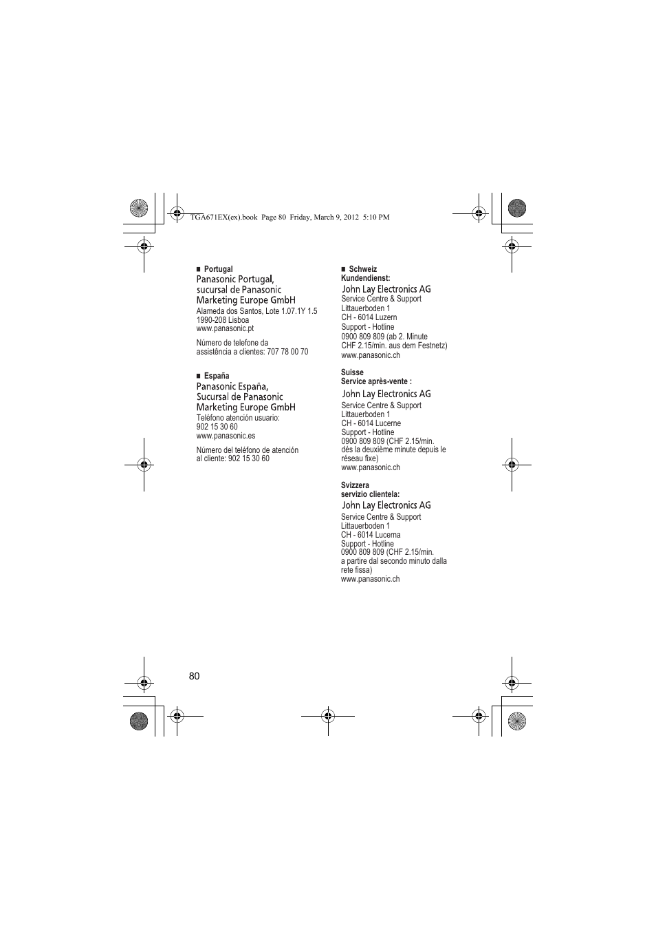 Panasonic KXTGA671EX User Manual | Page 80 / 84