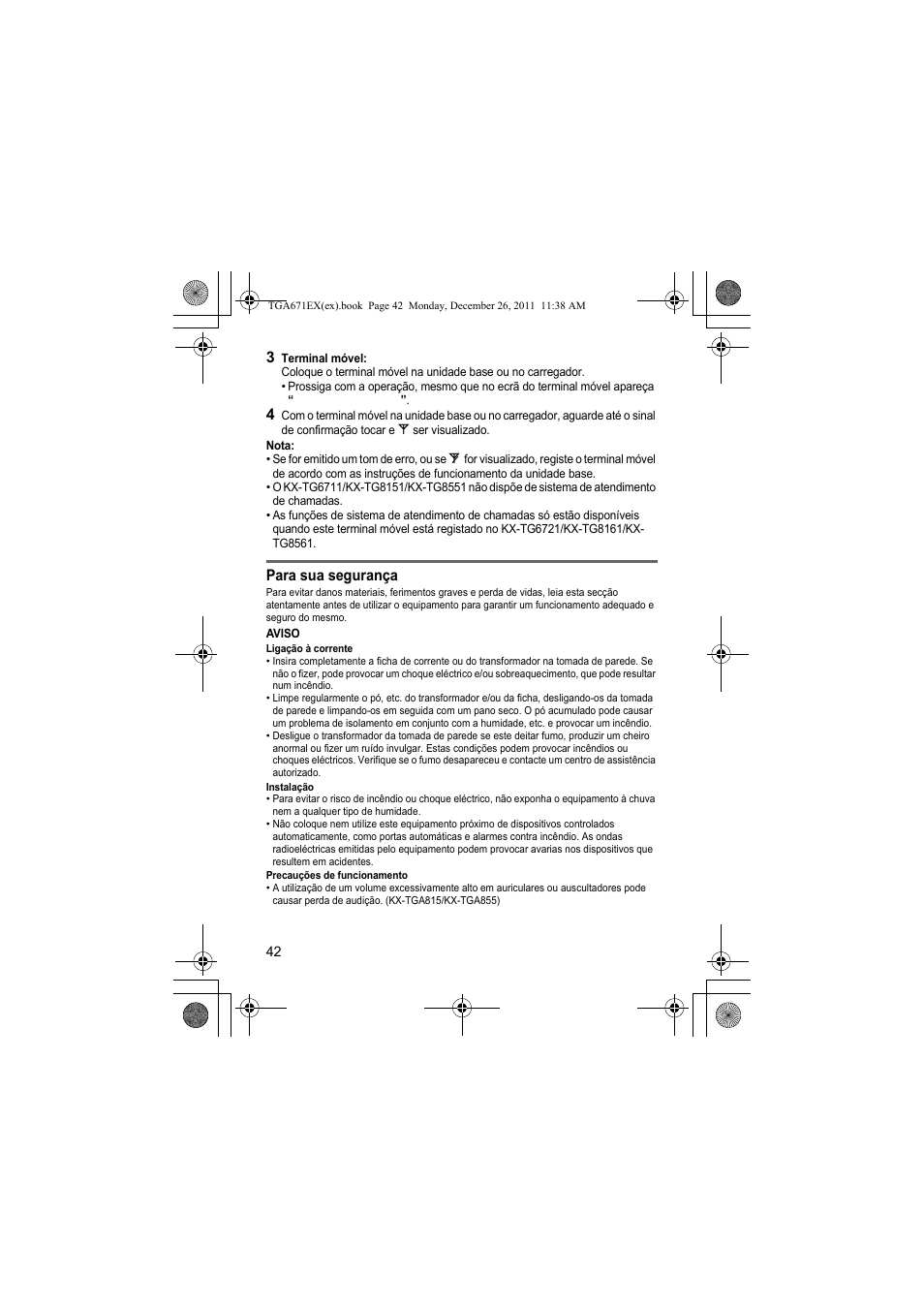 Panasonic KXTGA815EX User Manual | Page 42 / 84