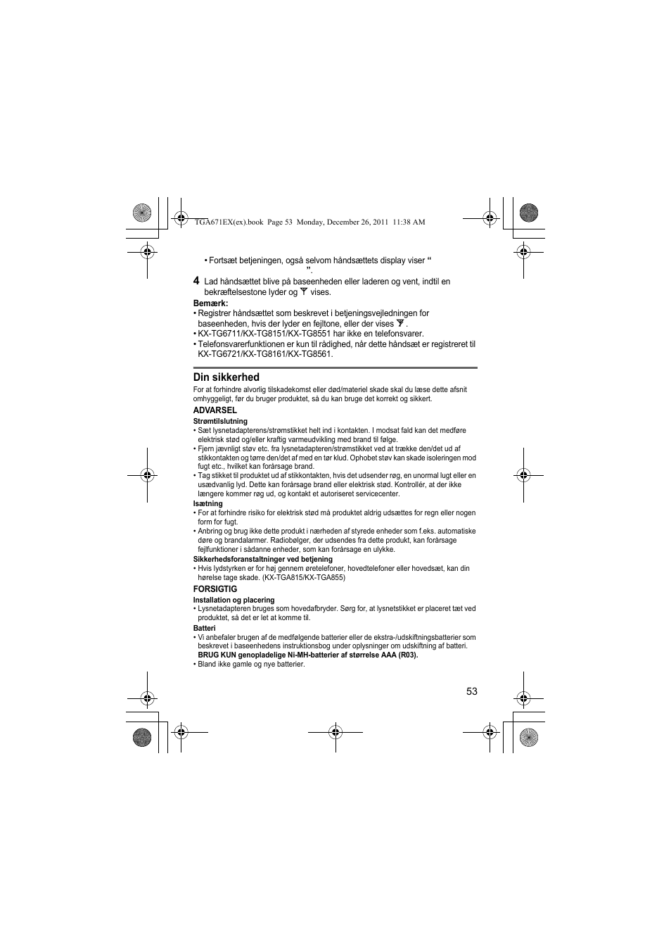 Panasonic KXTGA815EX User Manual | Page 53 / 84