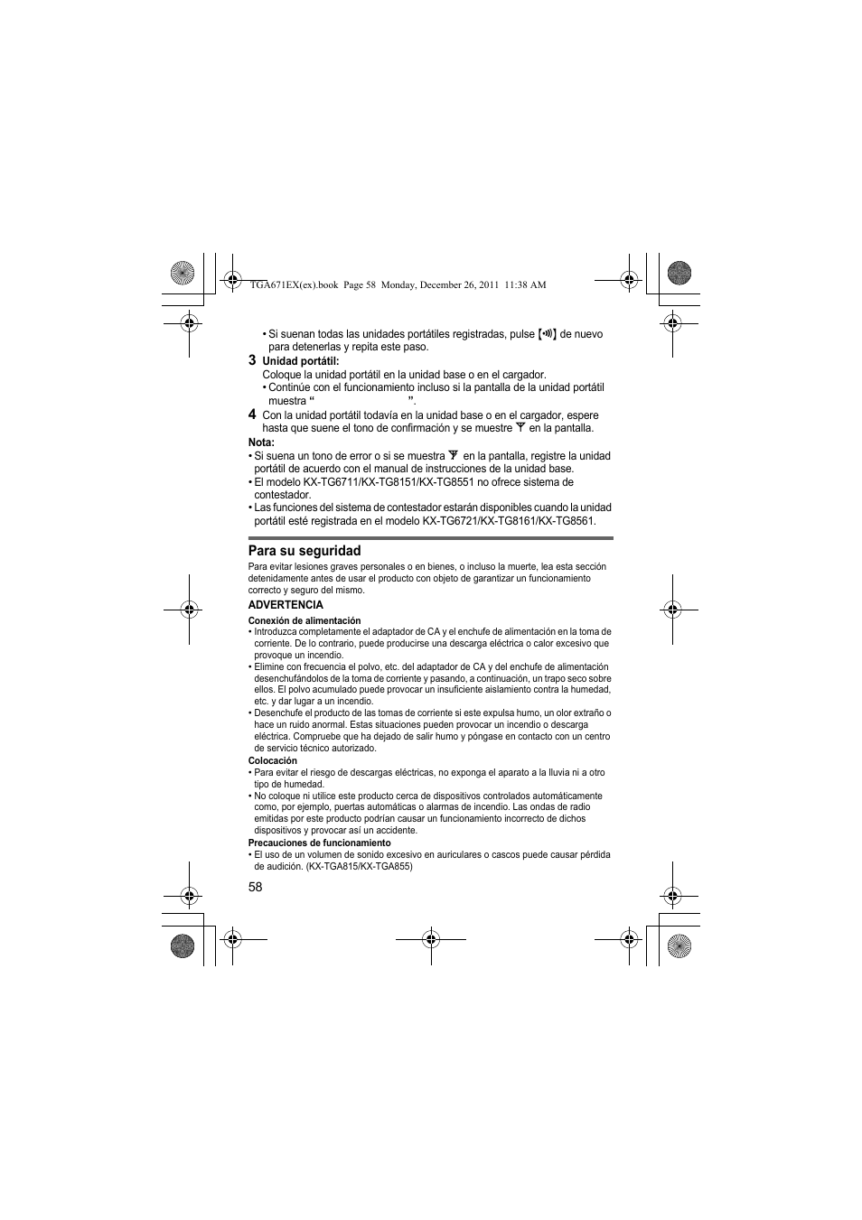 Panasonic KXTGA815EX User Manual | Page 58 / 84