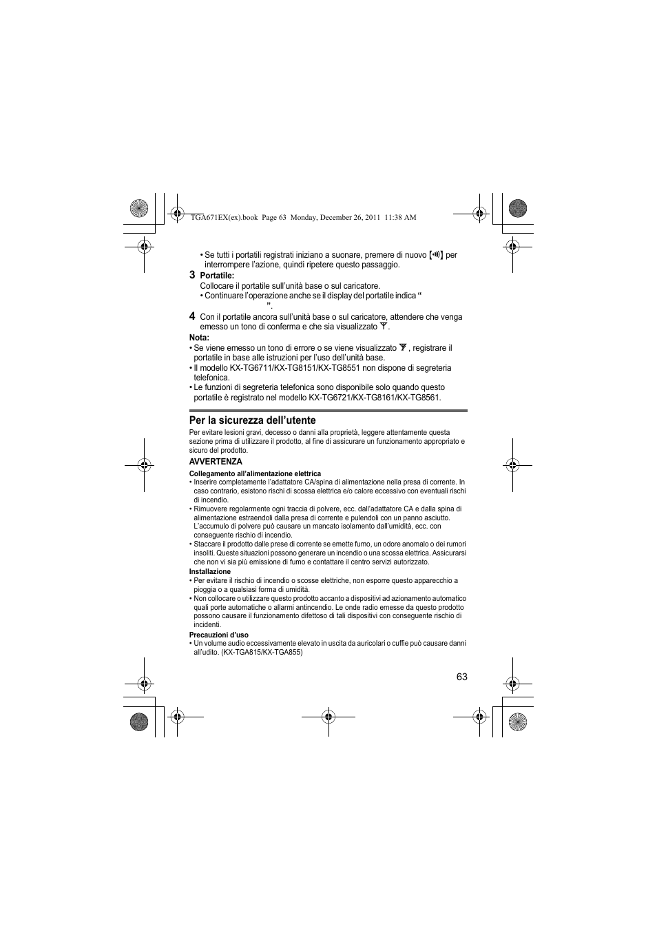 Panasonic KXTGA815EX User Manual | Page 63 / 84