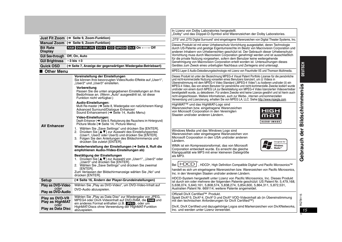 Panasonic DVDS49 User Manual | Page 15 / 68