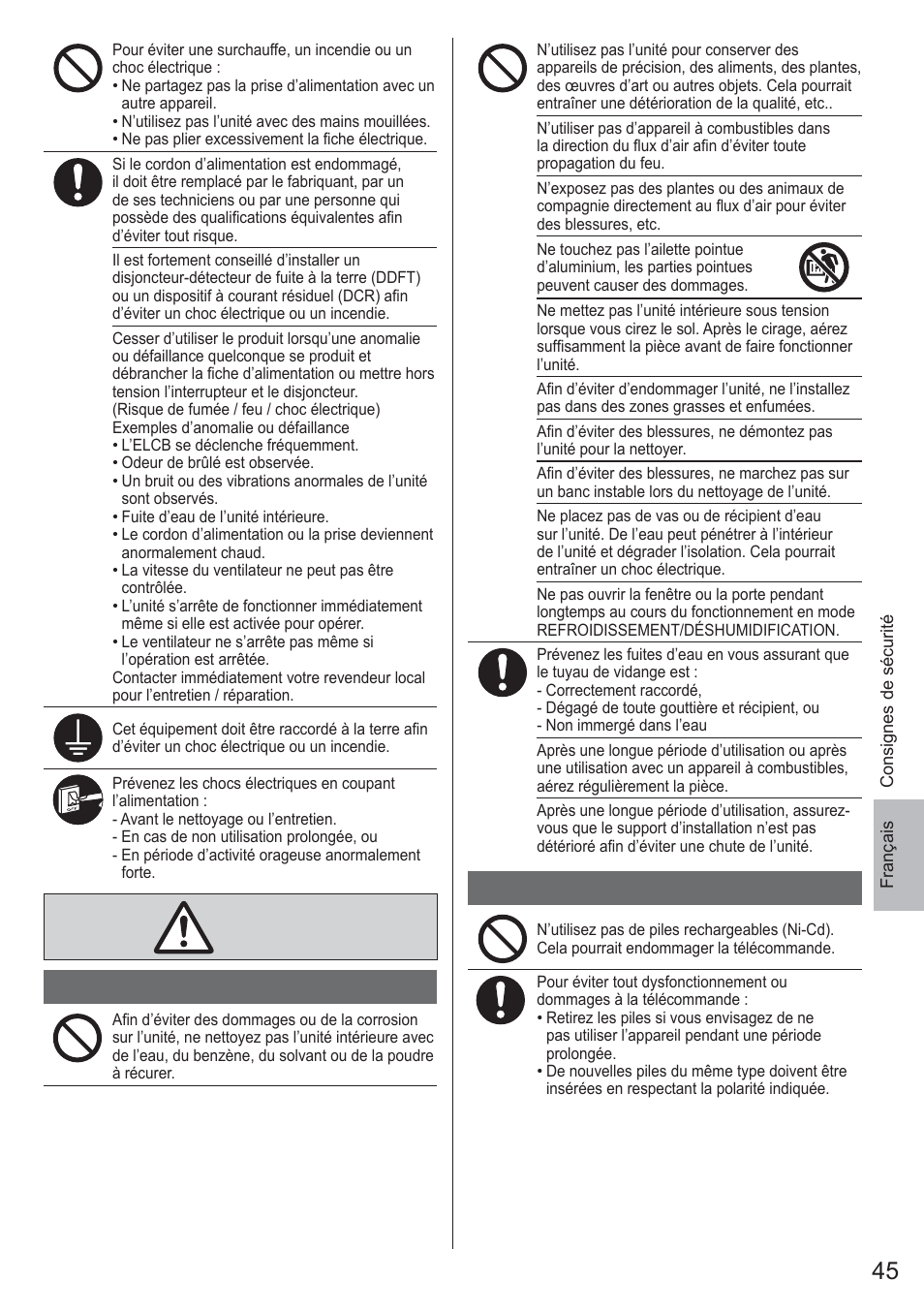 Panasonic CU2E15PBE User Manual | Page 45 / 80