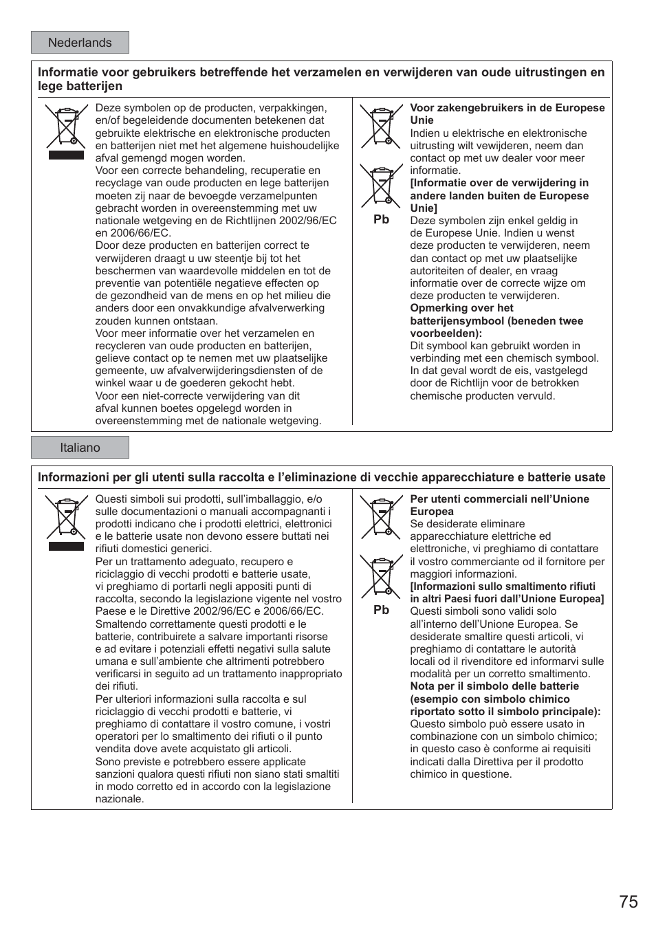 Panasonic CU2E15PBE User Manual | Page 75 / 80