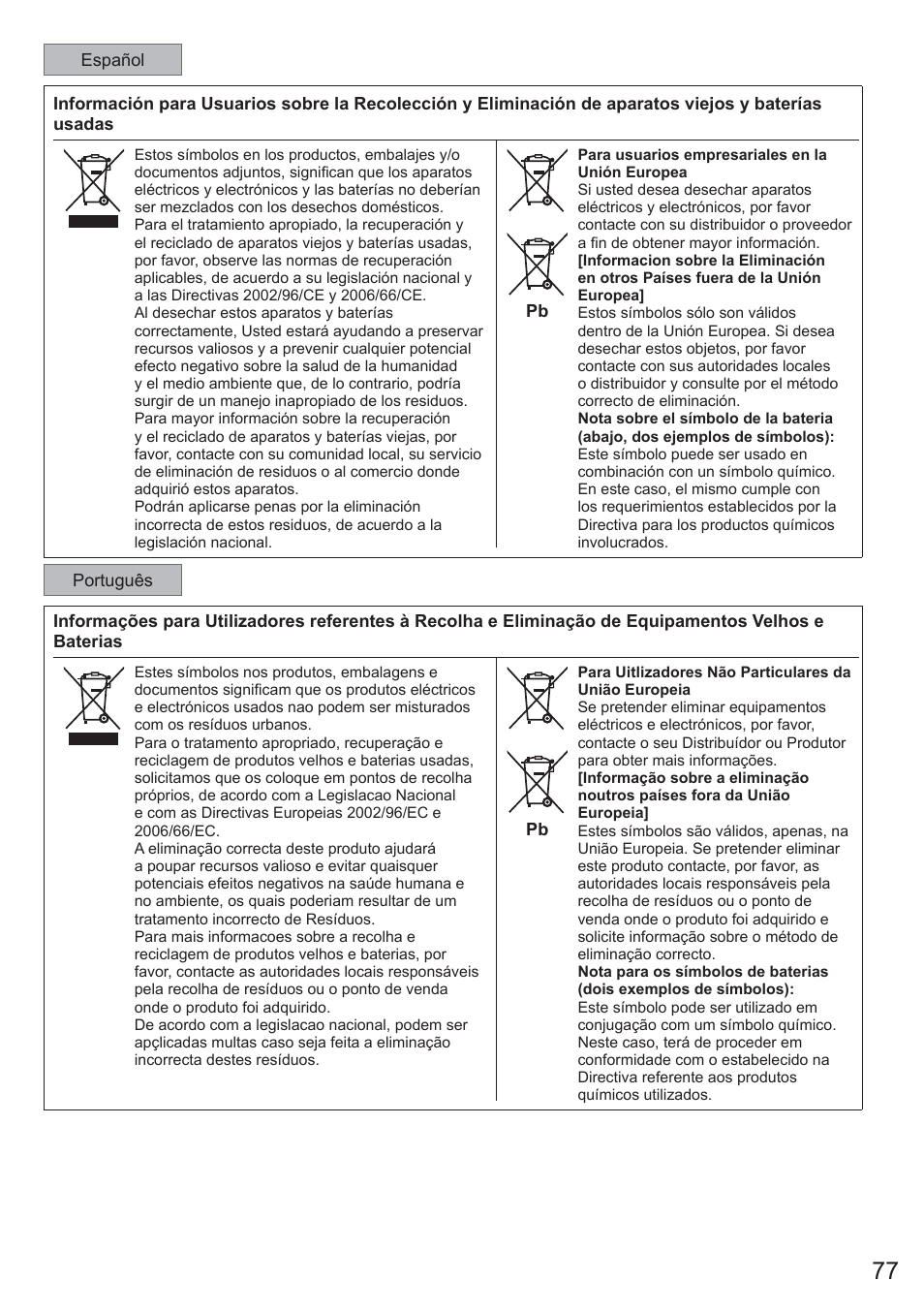 Panasonic CU2E15PBE User Manual | Page 77 / 80