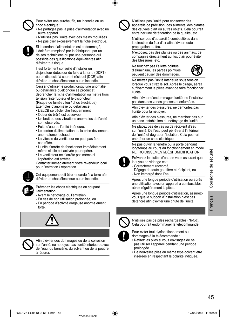Panasonic CU3E18PBE User Manual | Page 45 / 80
