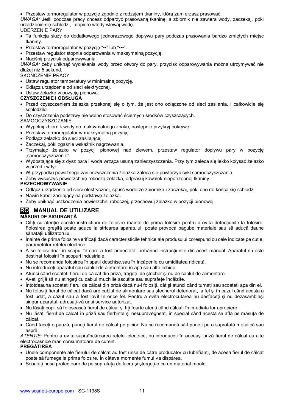 Scarlett SC-1138S User Manual | Page 11 / 24