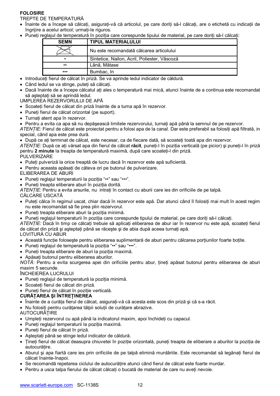 Scarlett SC-1138S User Manual | Page 12 / 24