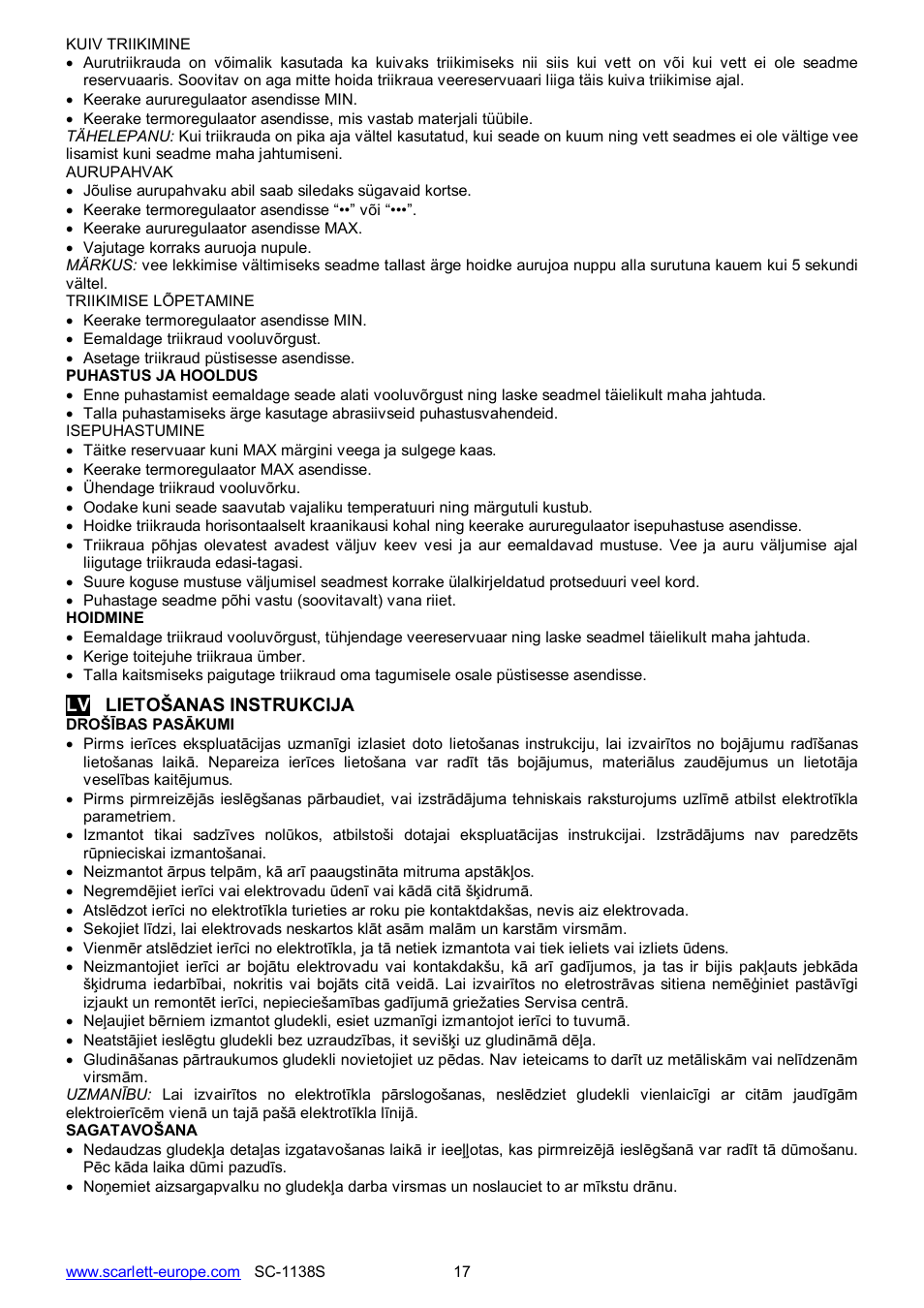 Scarlett SC-1138S User Manual | Page 17 / 24