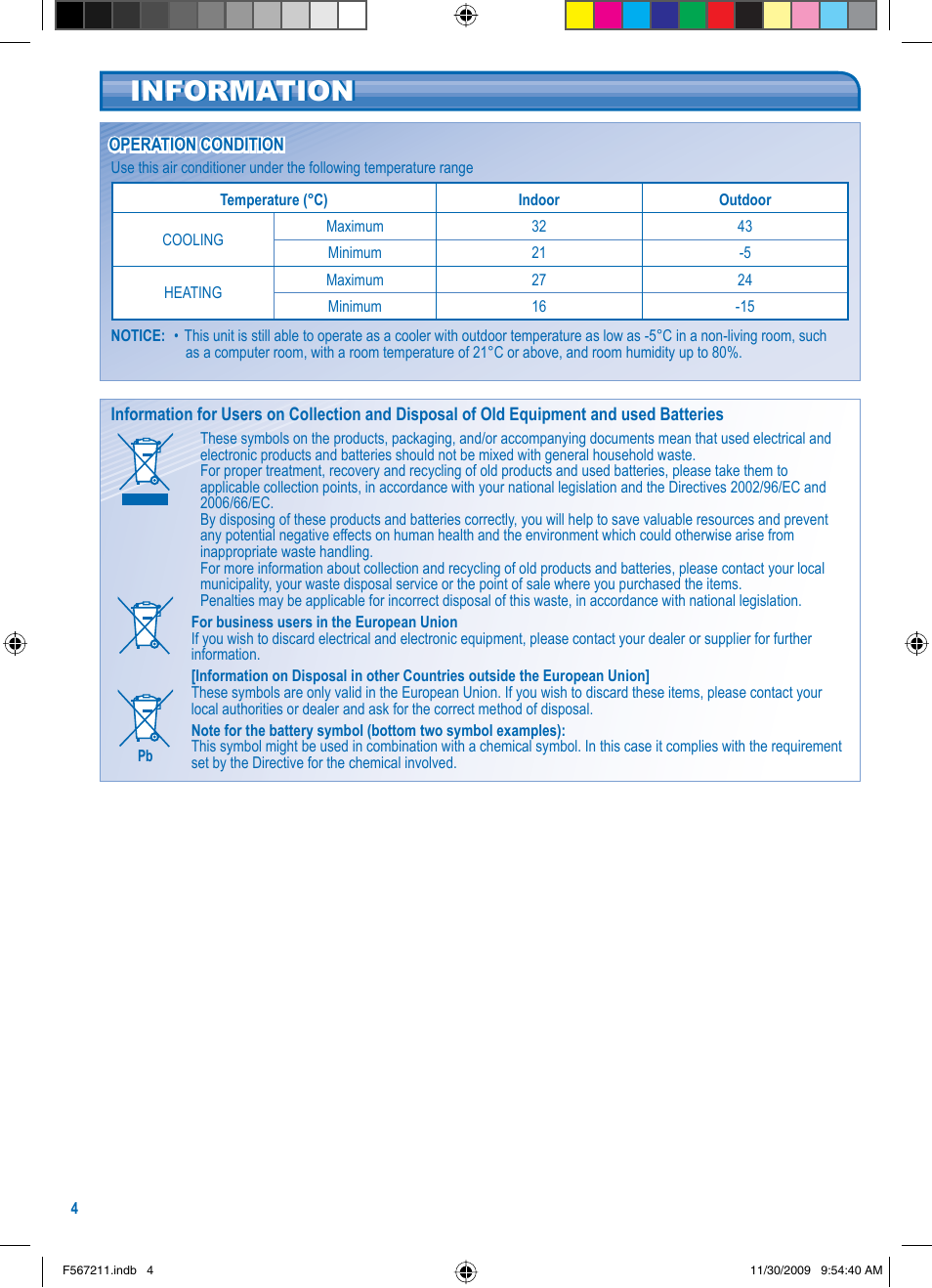 Information | Panasonic S36KA1E5 User Manual | Page 4 / 112