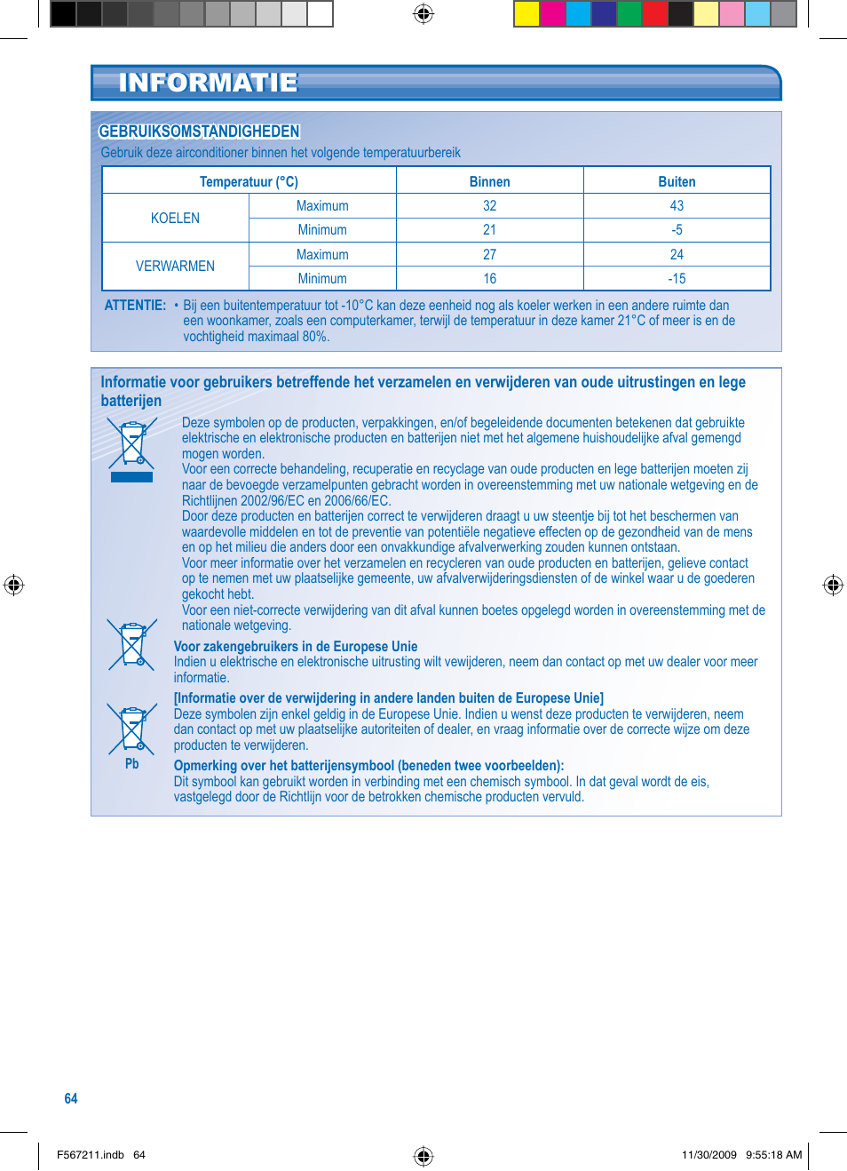 Informatie | Panasonic S36KA1E5 User Manual | Page 64 / 112