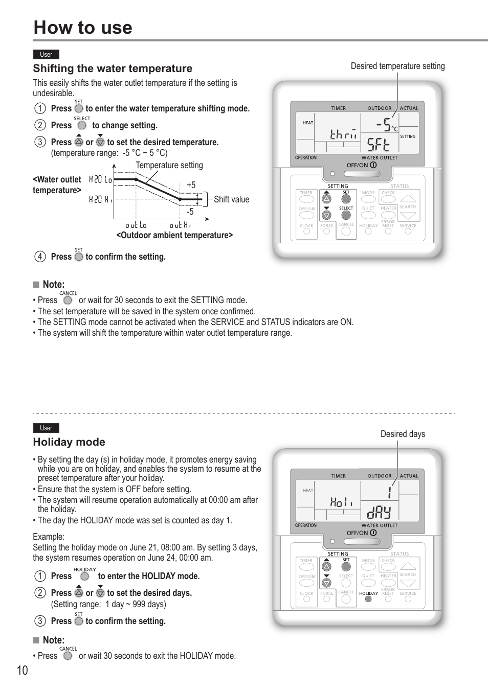 How to use | Panasonic WHUX12FE8 User Manual | Page 10 / 100