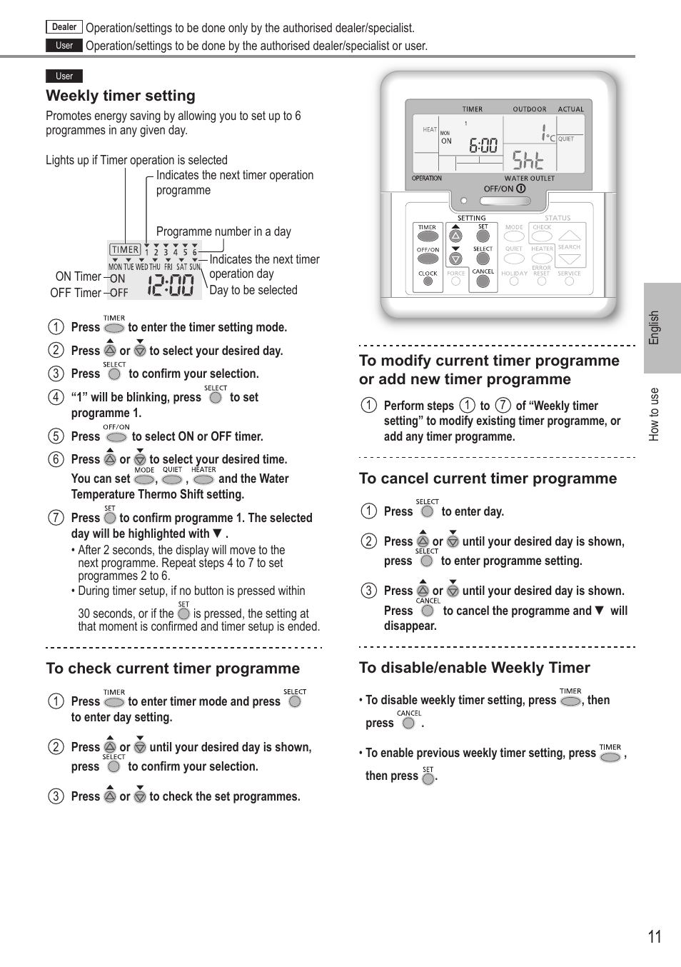 Panasonic WHUX12FE8 User Manual | Page 11 / 100