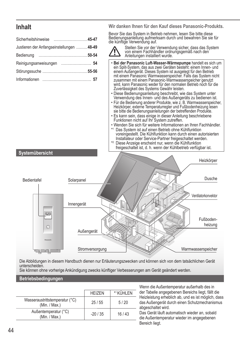 Inhalt | Panasonic WHUX12FE8 User Manual | Page 44 / 100
