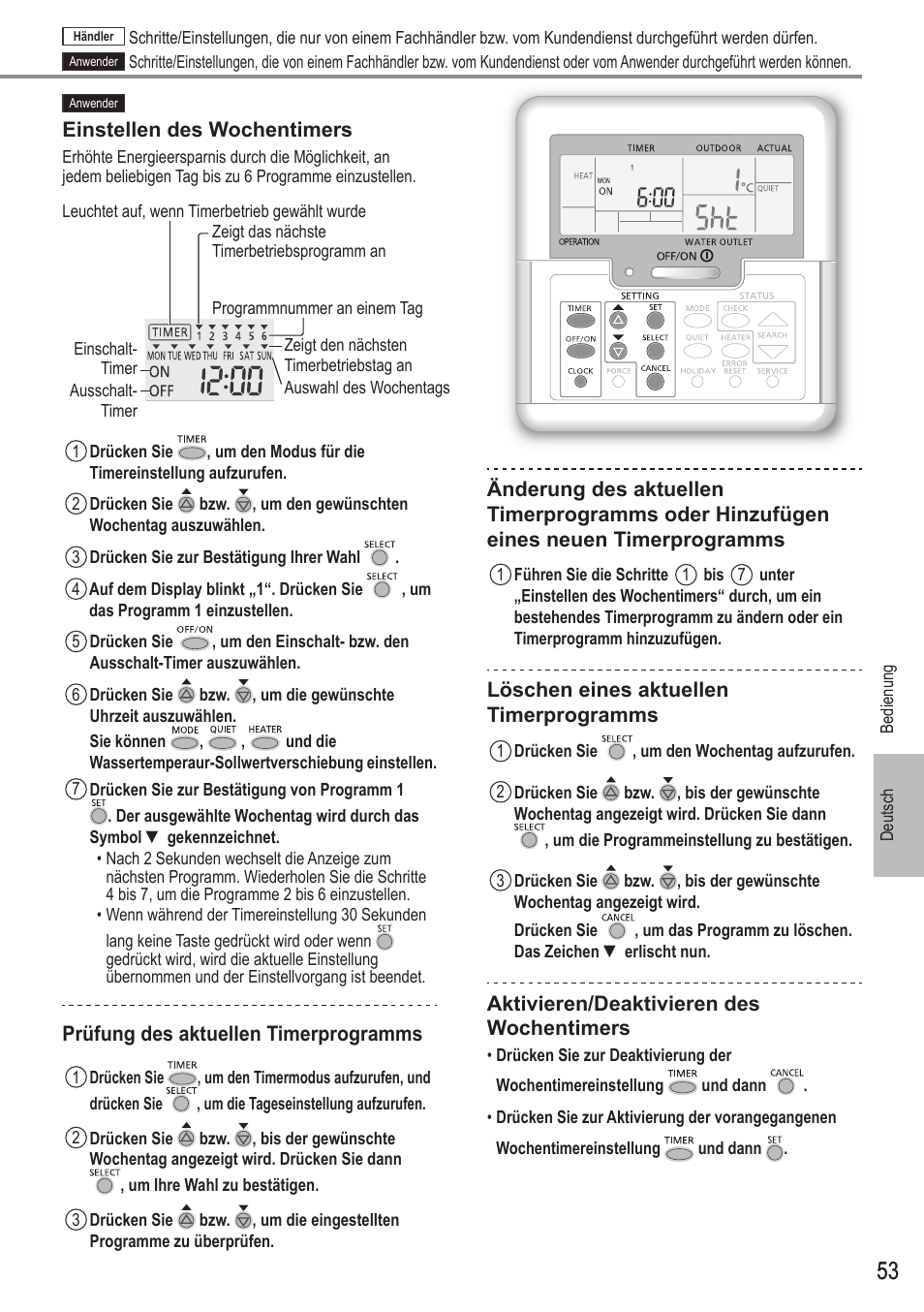 Panasonic WHUX12FE8 User Manual | Page 53 / 100