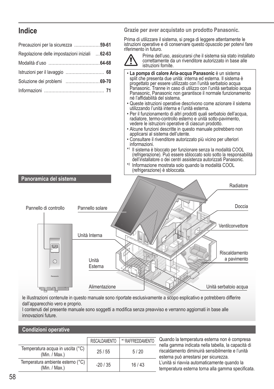 Indice | Panasonic WHUX12FE8 User Manual | Page 58 / 100