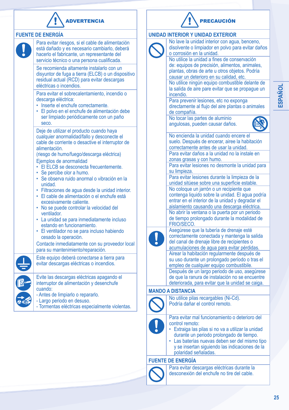 Panasonic CSXE18NKEW User Manual | Page 25 / 64
