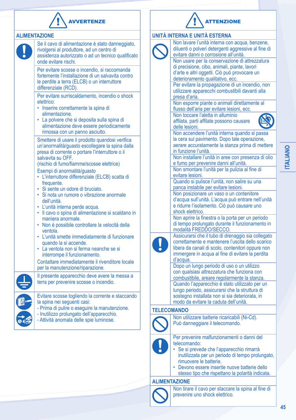 Panasonic CSXE18NKEW User Manual | Page 45 / 64