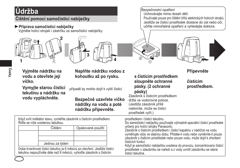 Údržba | Panasonic ESLA93 User Manual | Page 130 / 178