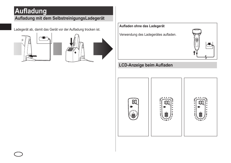 Aufladung | Panasonic ESLA93 User Manual | Page 16 / 178