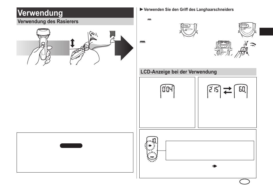 Verwendung | Panasonic ESLA93 User Manual | Page 17 / 178