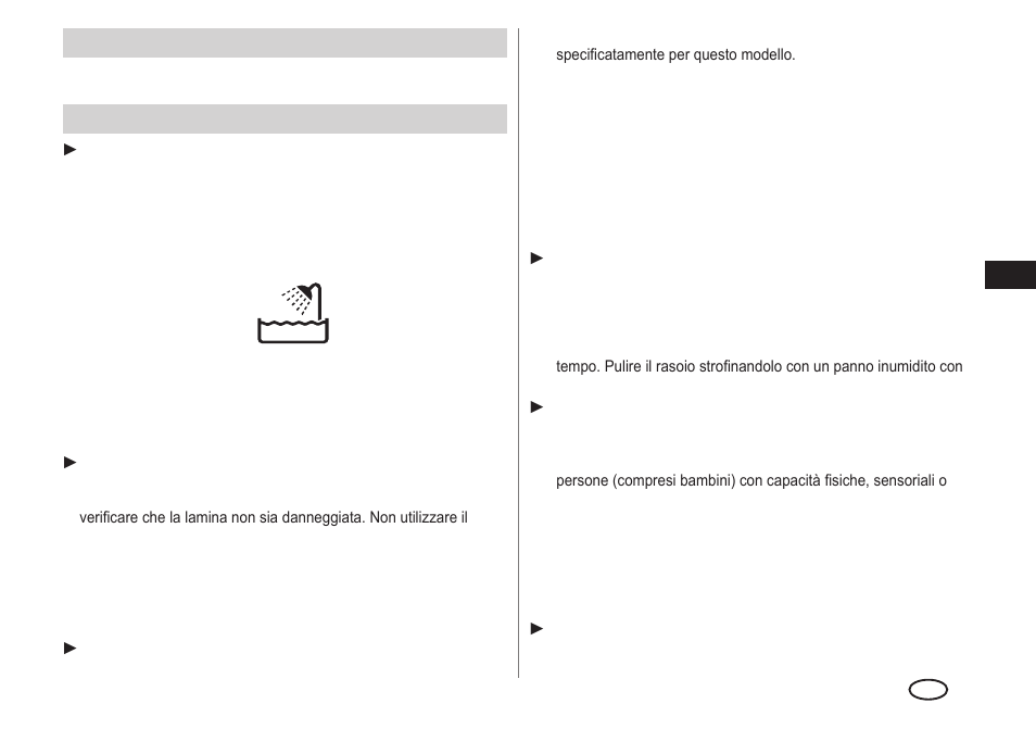 Avviso, Importante | Panasonic ESLA93 User Manual | Page 35 / 178