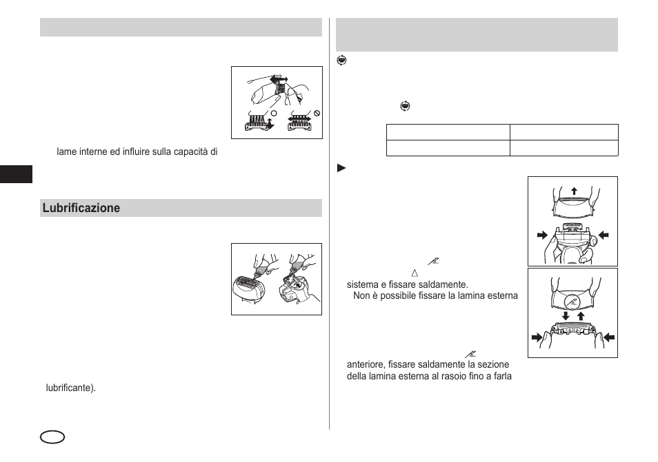 Pulizia con la spazzola, Lubrificazione | Panasonic ESLA93 User Manual | Page 42 / 178