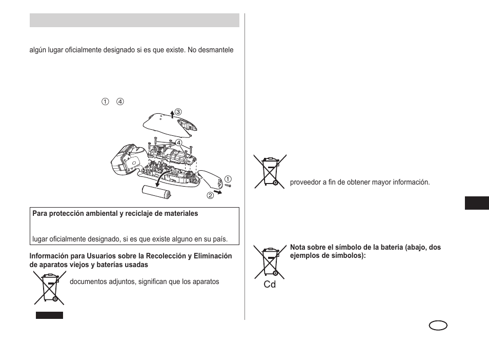 Retirar la batería recargable interna | Panasonic ESLA93 User Manual | Page 65 / 178