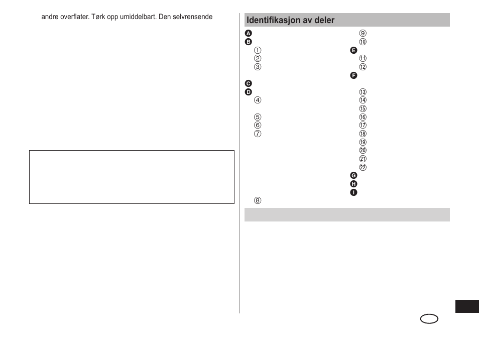 Identifikasjon av deler, Reservedeler | Panasonic ESLA93 User Manual | Page 87 / 178