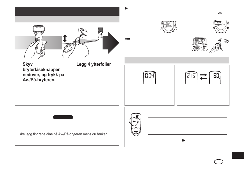 Bruk | Panasonic ESLA93 User Manual | Page 89 / 178