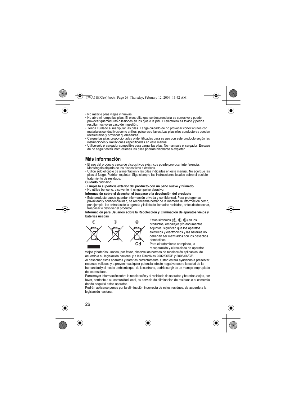 Más información | Panasonic KXTWA51EX User Manual | Page 26 / 44