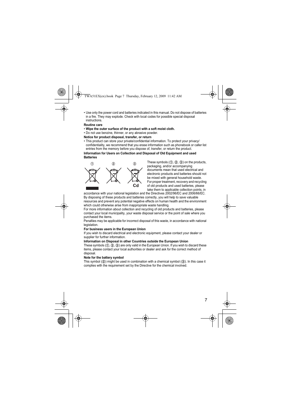 Panasonic KXTWA51EX User Manual | Page 7 / 44