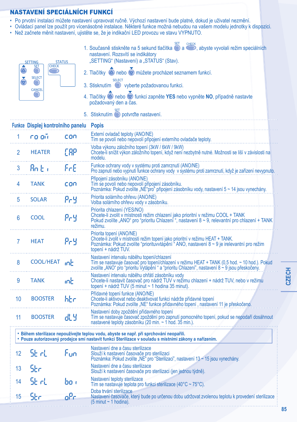 Panasonic WHSXC09D3E8 User Manual | Page 85 / 92