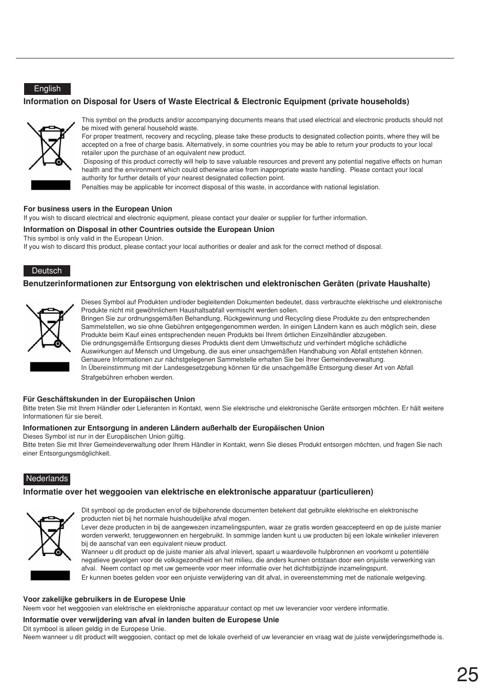 Panasonic TYSP37P8WS User Manual | Page 25 / 28