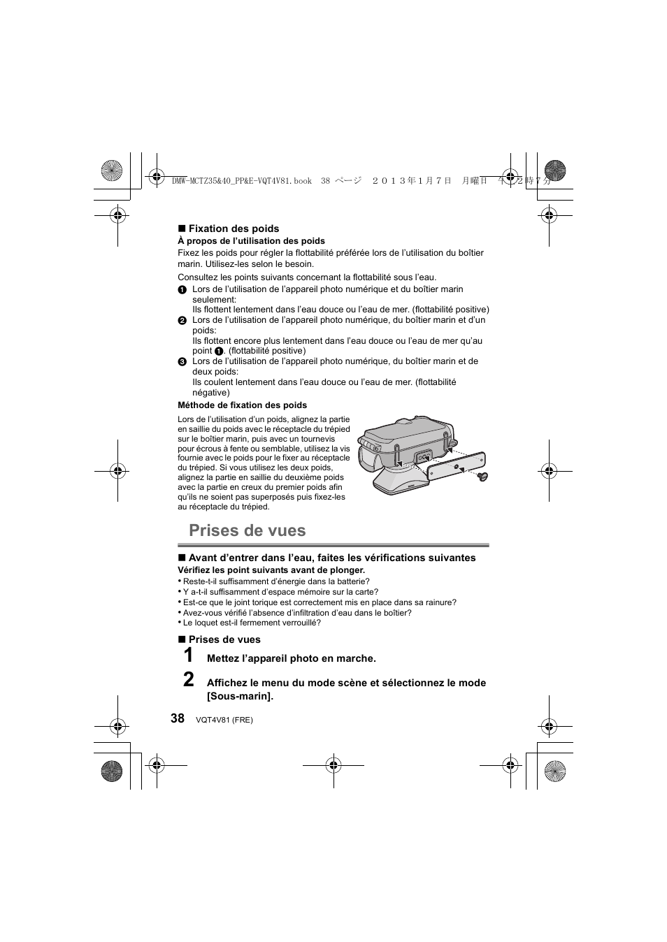 Prises de vues | Panasonic DMWMCTZ40PP User Manual | Page 38 / 160