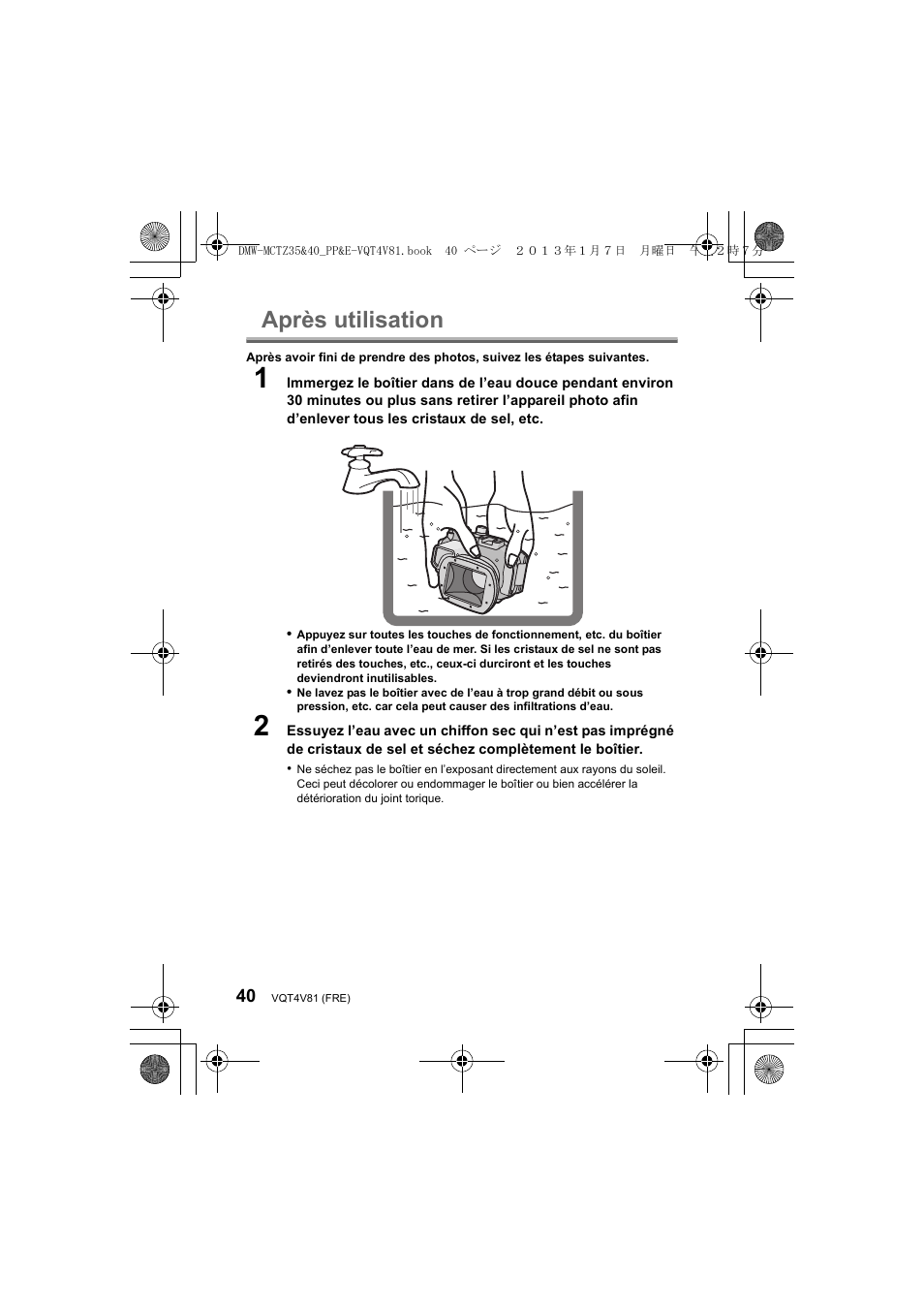 Après utilisation | Panasonic DMWMCTZ40PP User Manual | Page 40 / 160