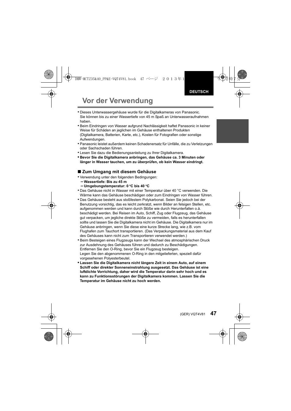 Vor der verwendung | Panasonic DMWMCTZ40PP User Manual | Page 47 / 160