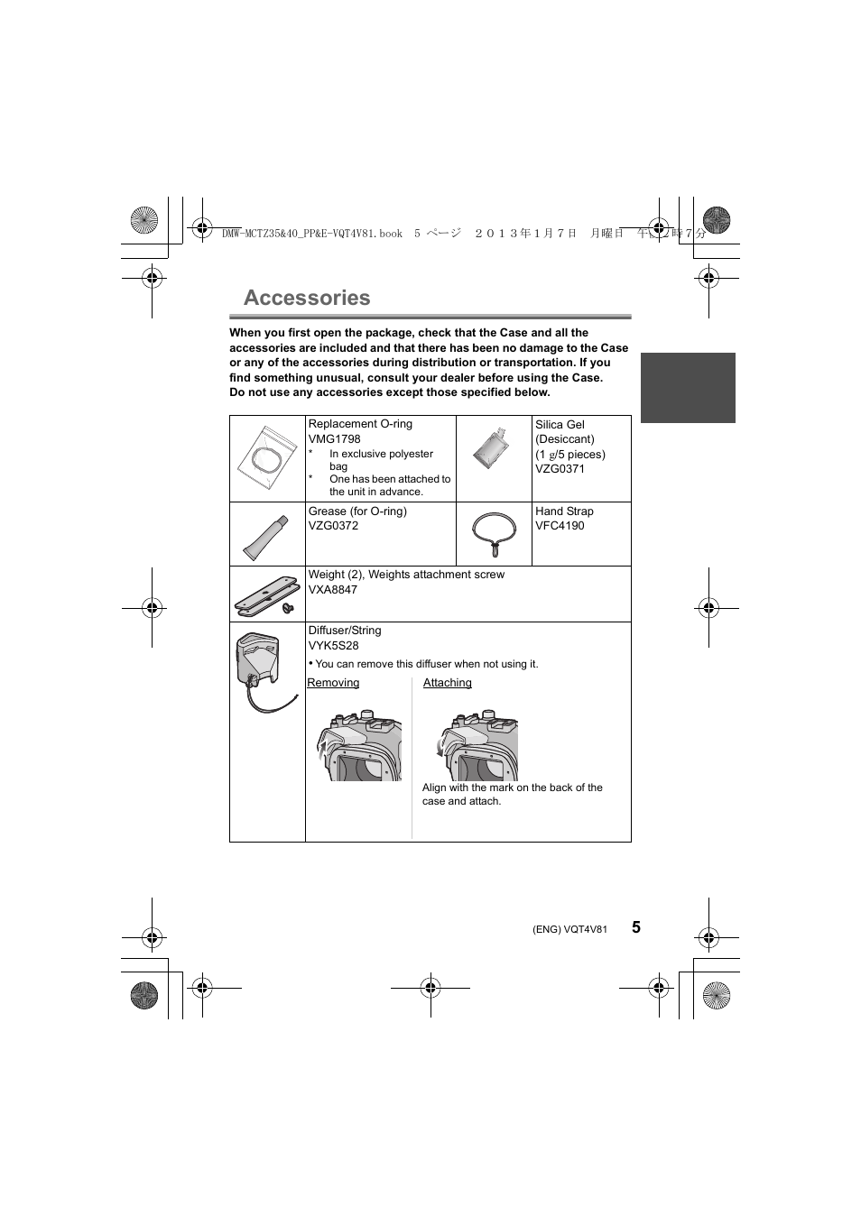 Accessories | Panasonic DMWMCTZ40PP User Manual | Page 5 / 160