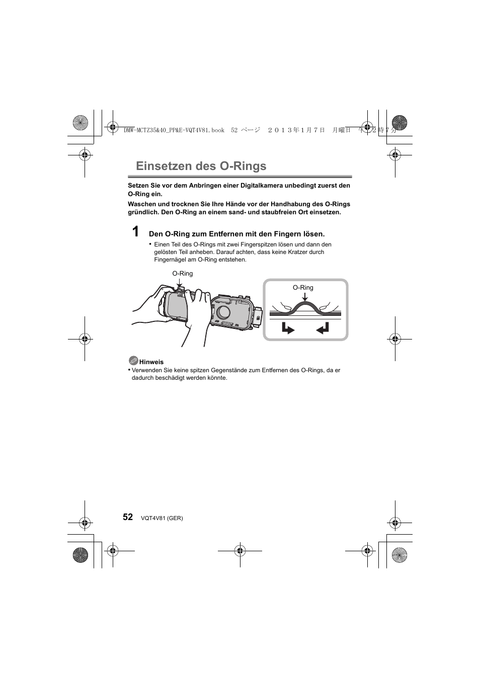 Einsetzen des o-rings | Panasonic DMWMCTZ40PP User Manual | Page 52 / 160