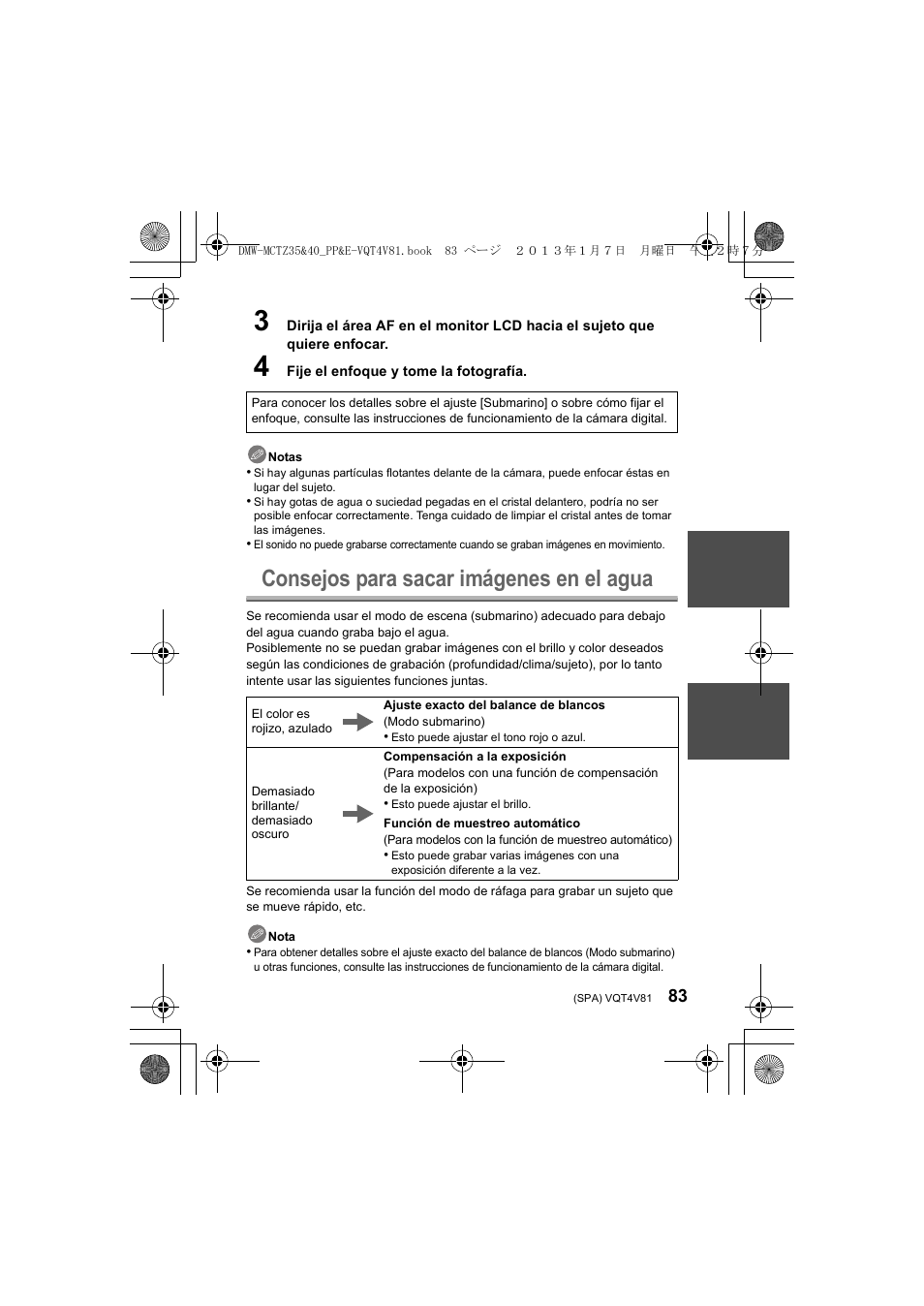 Consejos para sacar imágenes en el agua | Panasonic DMWMCTZ40PP User Manual | Page 83 / 160