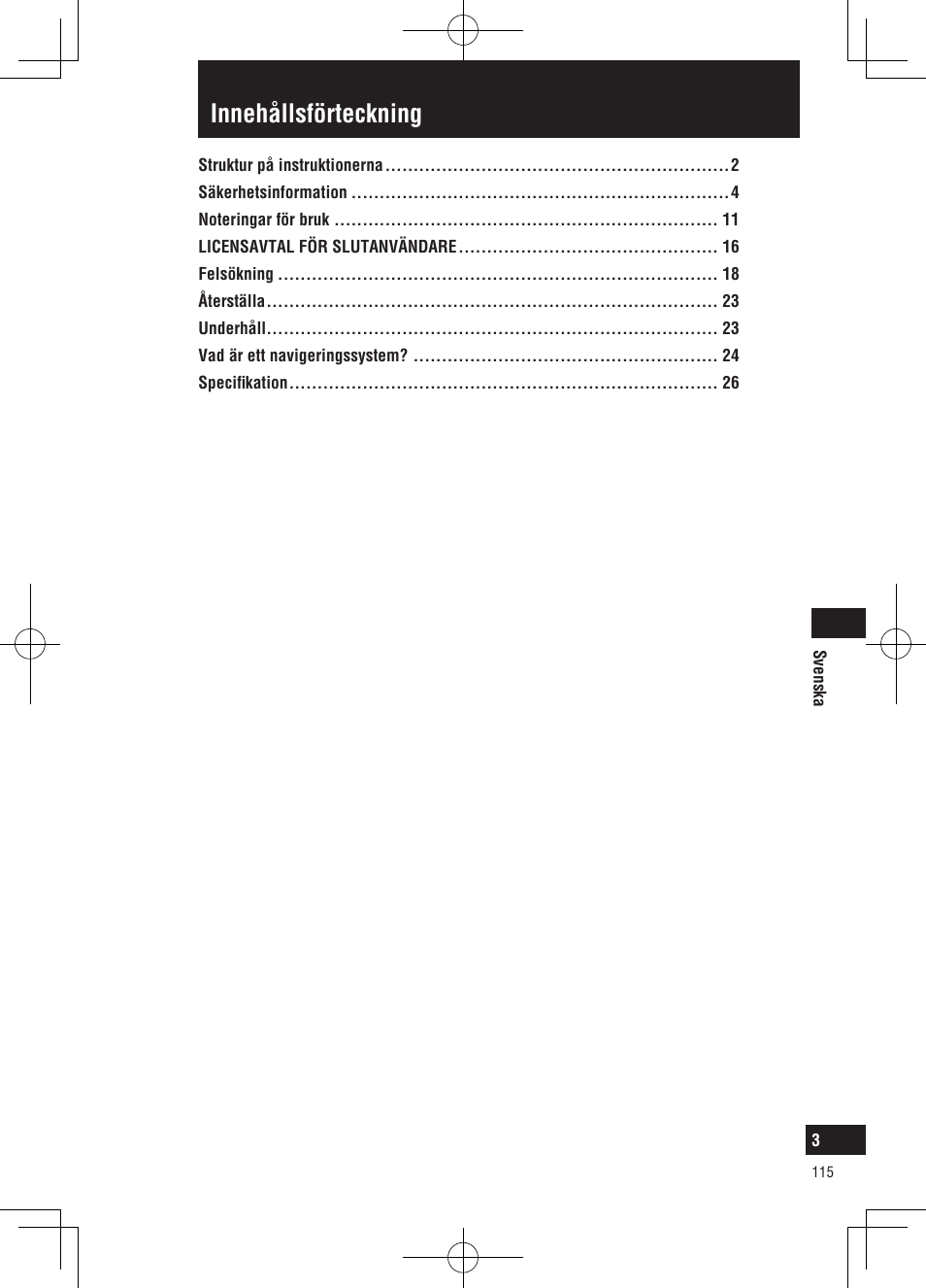 Innehållsförteckning | Panasonic CNGP50N User Manual | Page 115 / 336