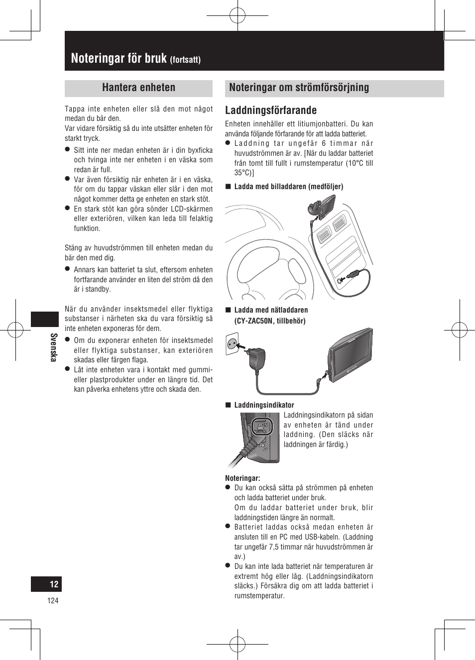 Laddningsförfarande | Panasonic CNGP50N User Manual | Page 124 / 336