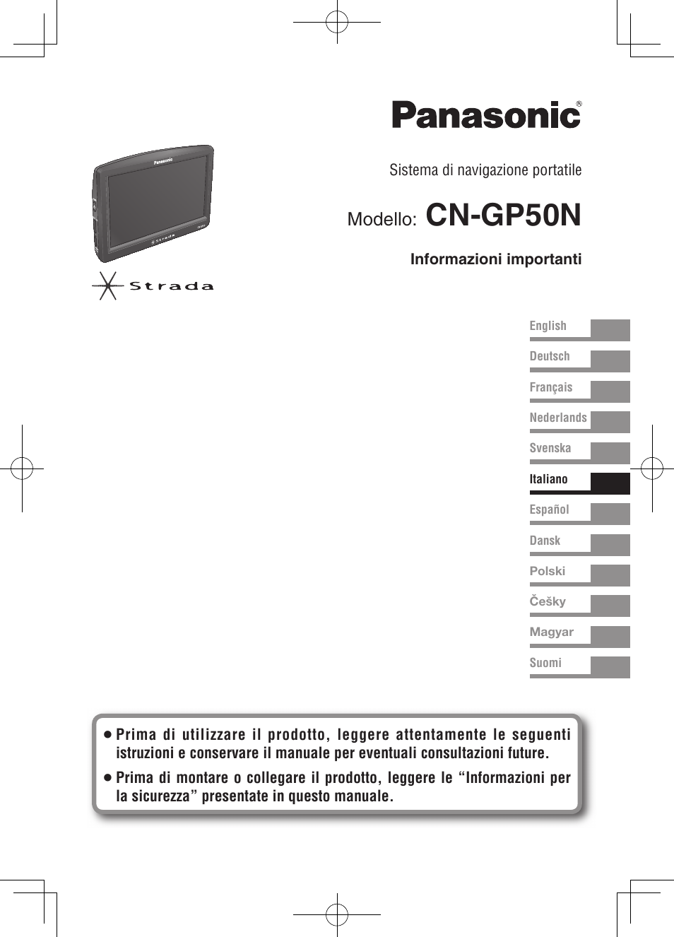 06it.pdf, Cn-gp50n, Modello | Panasonic CNGP50N User Manual | Page 141 / 336