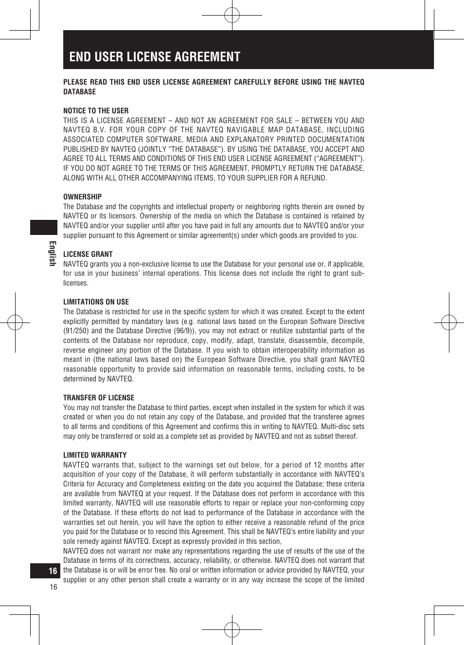 End user license agreement | Panasonic CNGP50N User Manual | Page 16 / 336