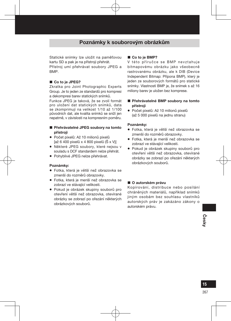 Poznámky k použití, Poznámky k souborovým obrázkům | Panasonic CNGP50N User Manual | Page 267 / 336