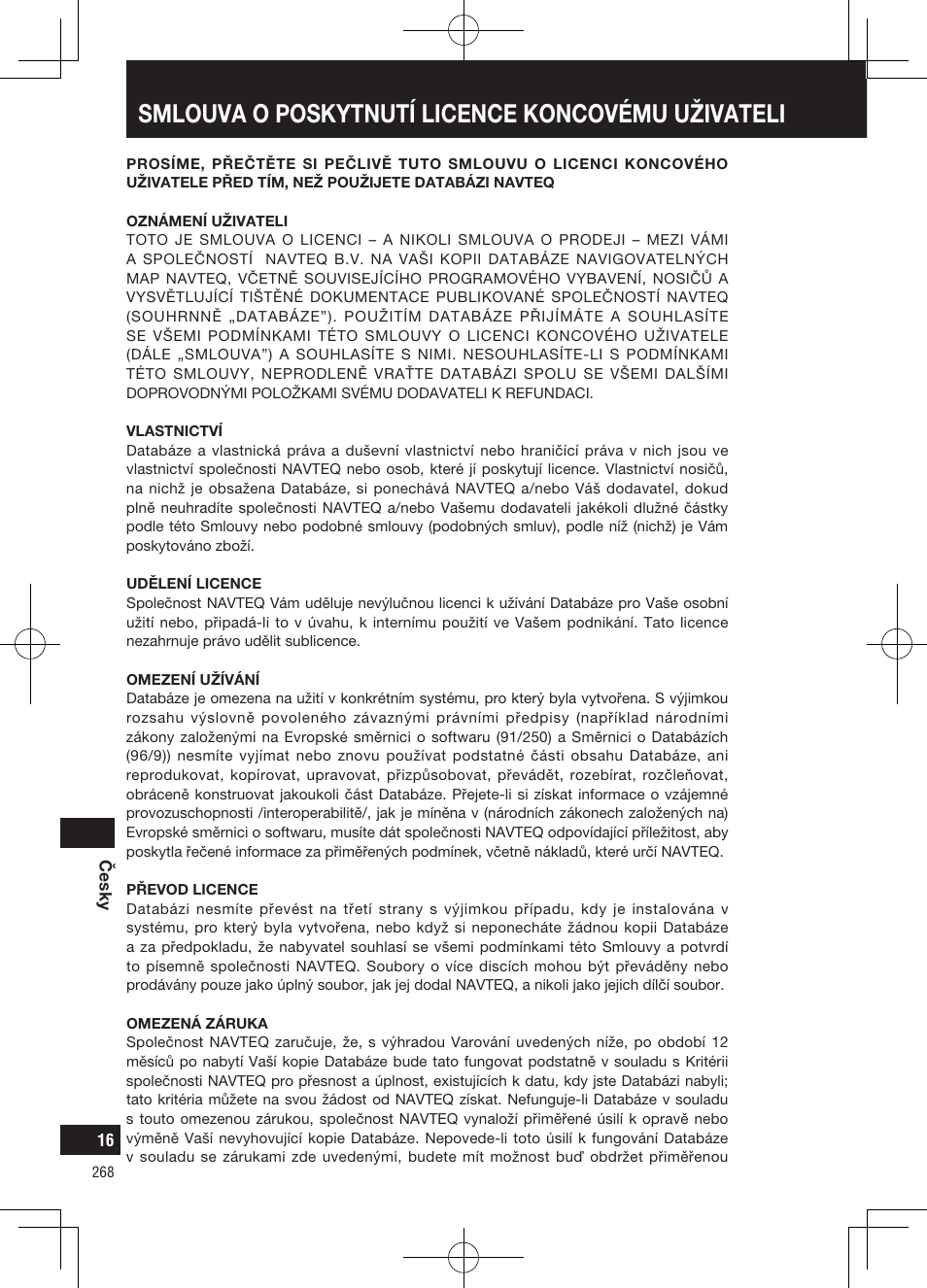 Smlouva o poskytnutí licence koncovému uživateli | Panasonic CNGP50N User Manual | Page 268 / 336