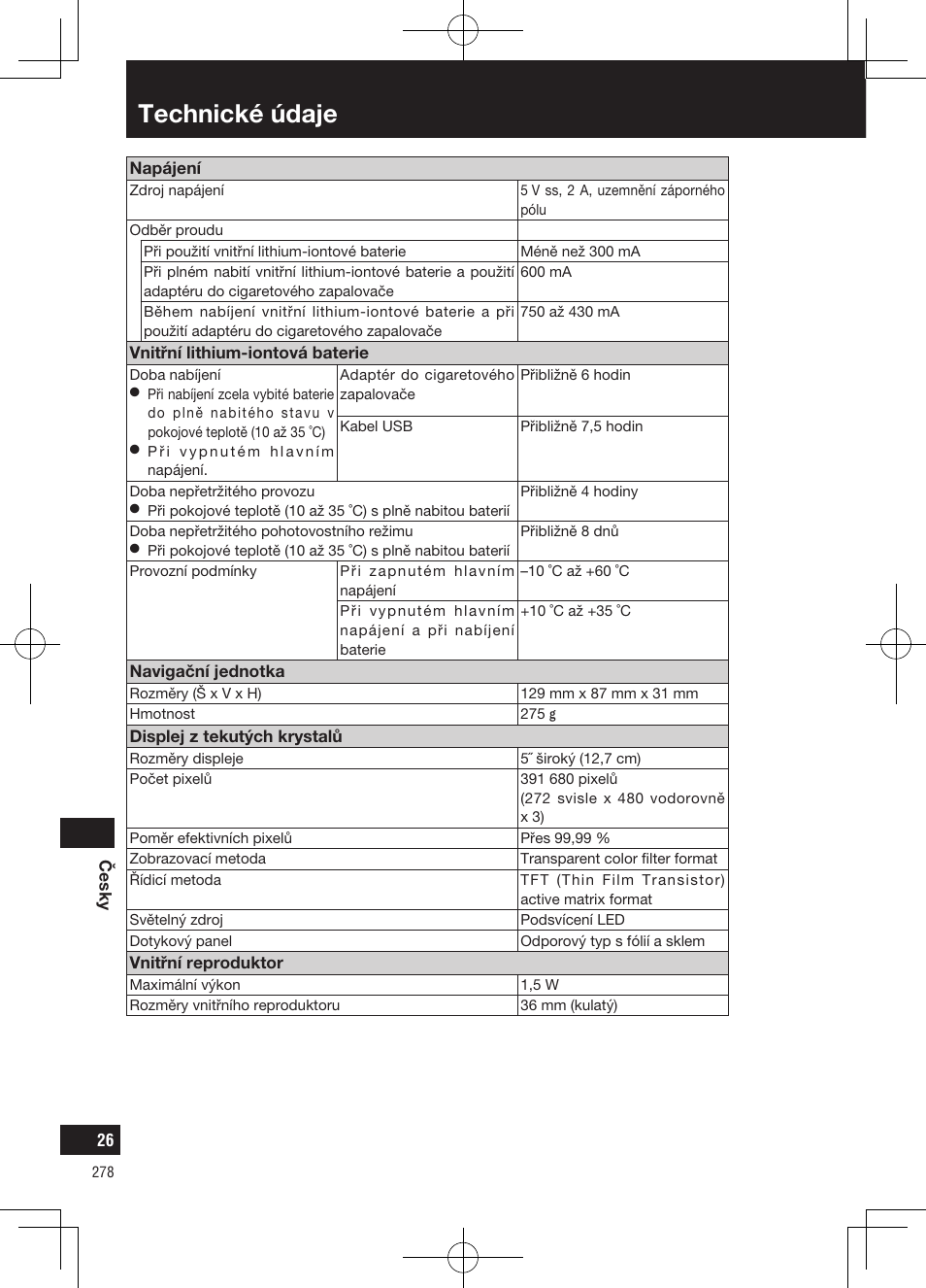 Technické údaje | Panasonic CNGP50N User Manual | Page 278 / 336