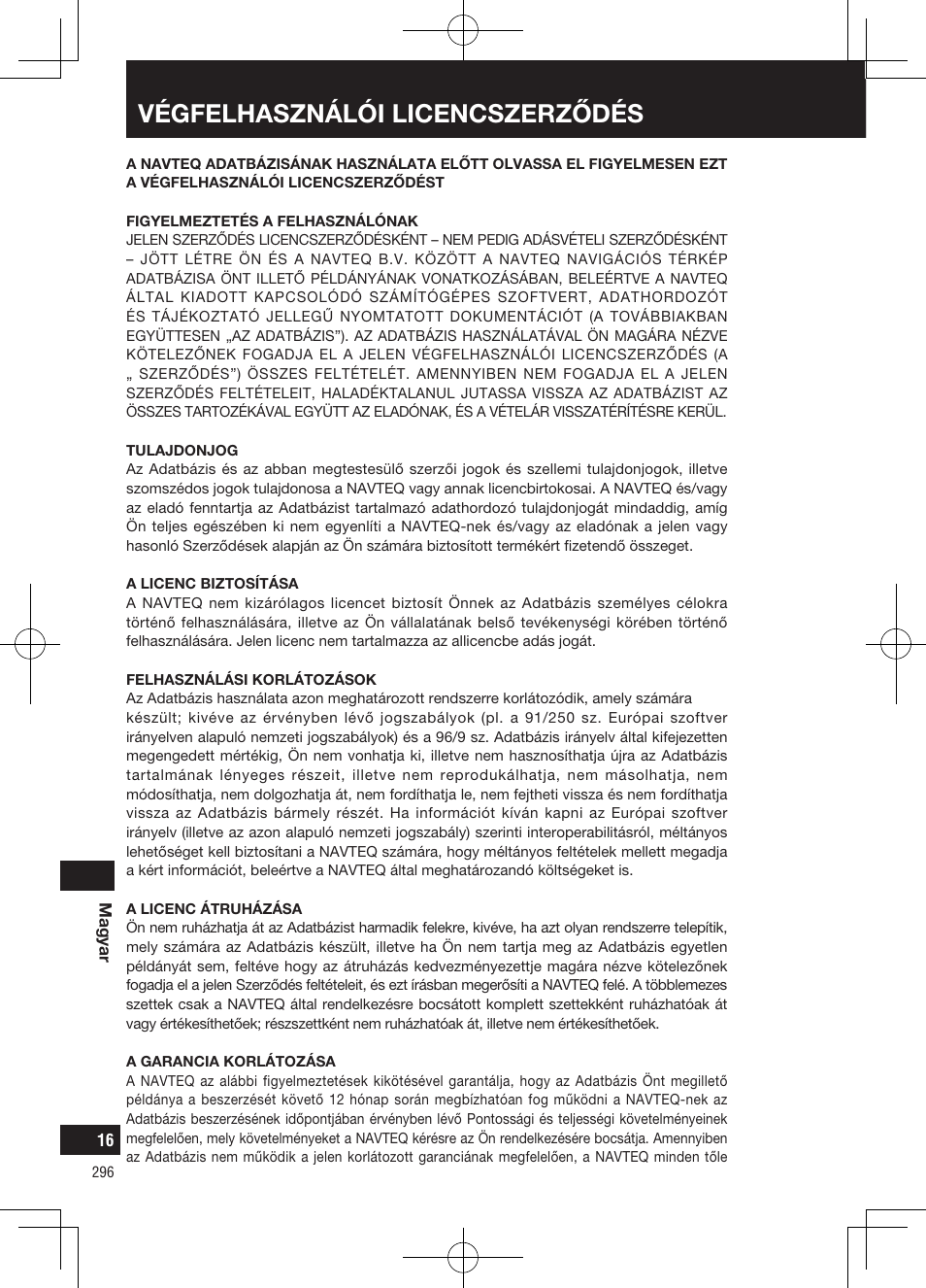 Végfelhasználói licencszerződés | Panasonic CNGP50N User Manual | Page 296 / 336