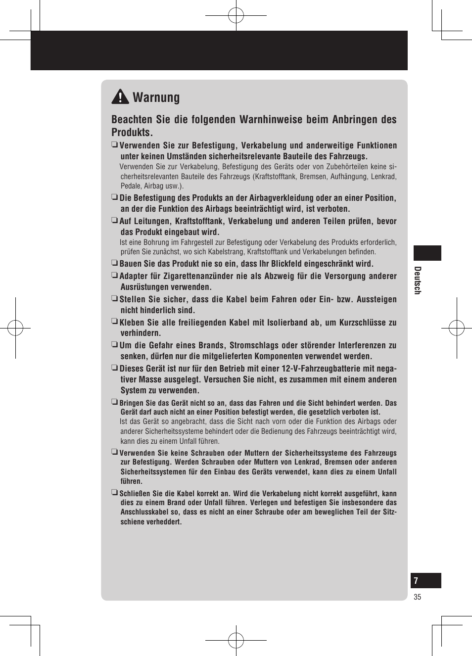 Sicherheitshinweise, Warnung | Panasonic CNGP50N User Manual | Page 35 / 336